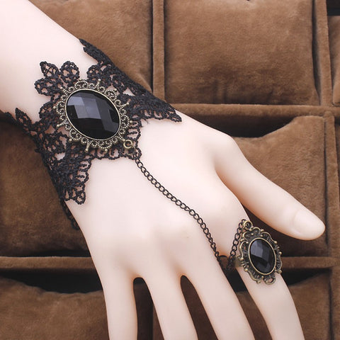 Fashion Vintage Palace Gothic Lace Gem Bracelet