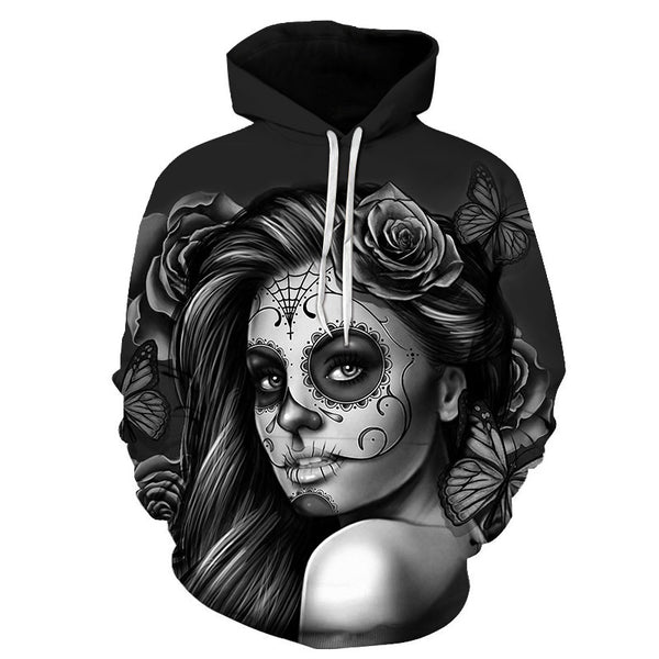 Gothic Retro Beauty Mask Skull Sweatshirt