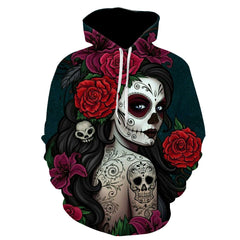 Gothic Retro Beauty Mask Skull Sweatshirt