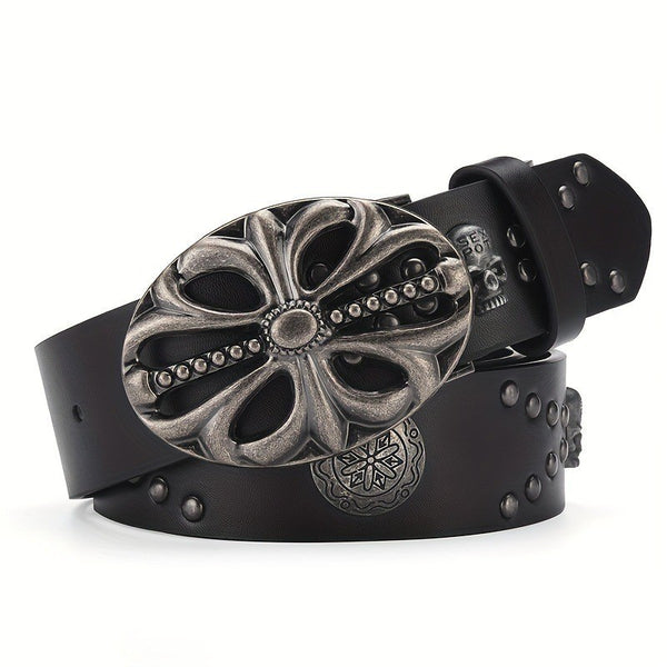 Retro Denim Punk Skull Rivet Y2Y Black Belt