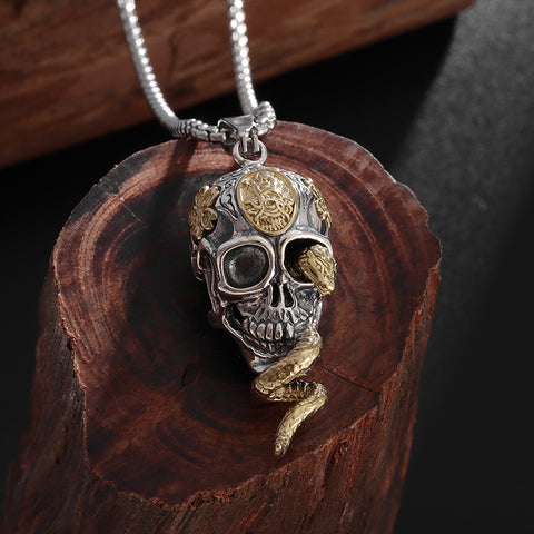 Skull Spirit Snake Winding Personality Dark Hip Hop Necklace